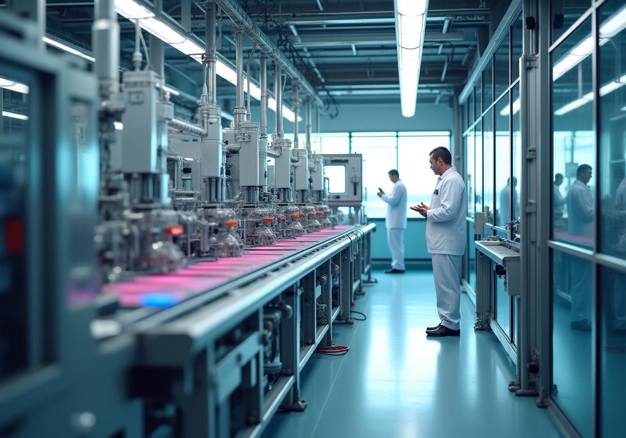 Interno del sito produttivo StellarCure Pharmaceuticals a Vetralla